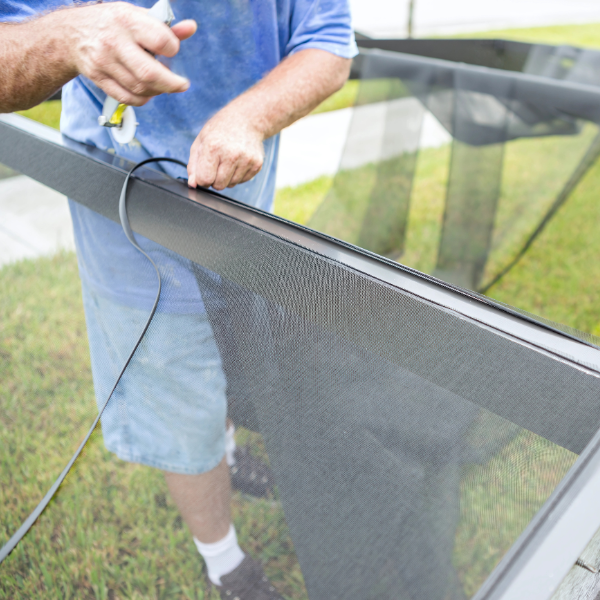 Professional screen patio, lanai, and porch enclosure repair by PatioShield, fixing damaged screens and restoring outdoor spaces to like-new condition
